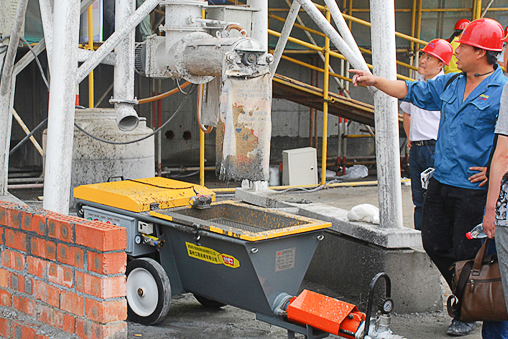 Construction site of self leveling mortar ground